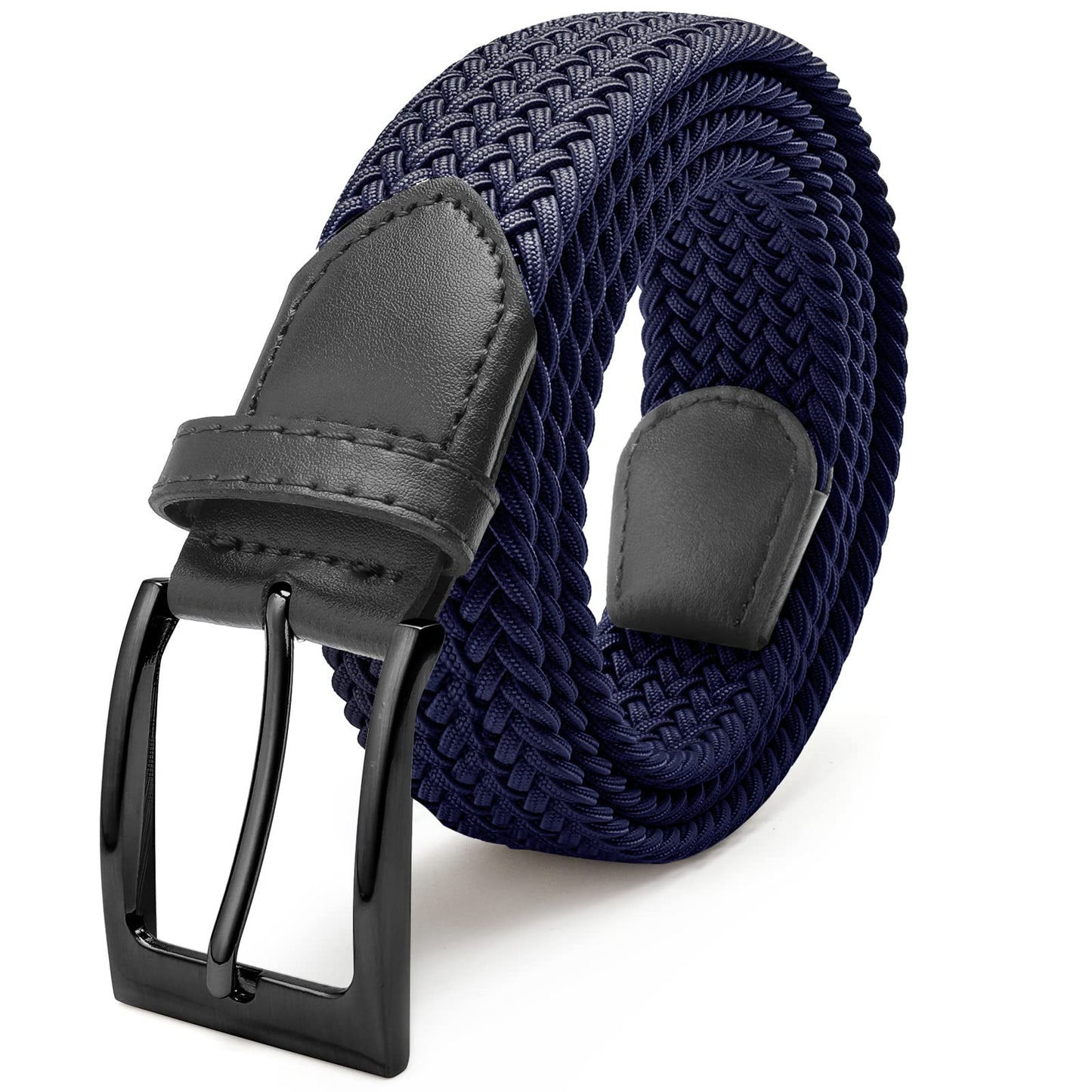 HOTFAIRWIN Men's Golf Belt, Stretch Braided Elastic Woven Casual Jeans Belts 1 3/8" Nylon Web Work Belts for Men