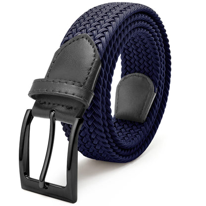 HOTFAIRWIN Men's Golf Belt, Stretch Braided Elastic Woven Casual Jeans Belts 1 3/8" Nylon Web Work Belts for Men