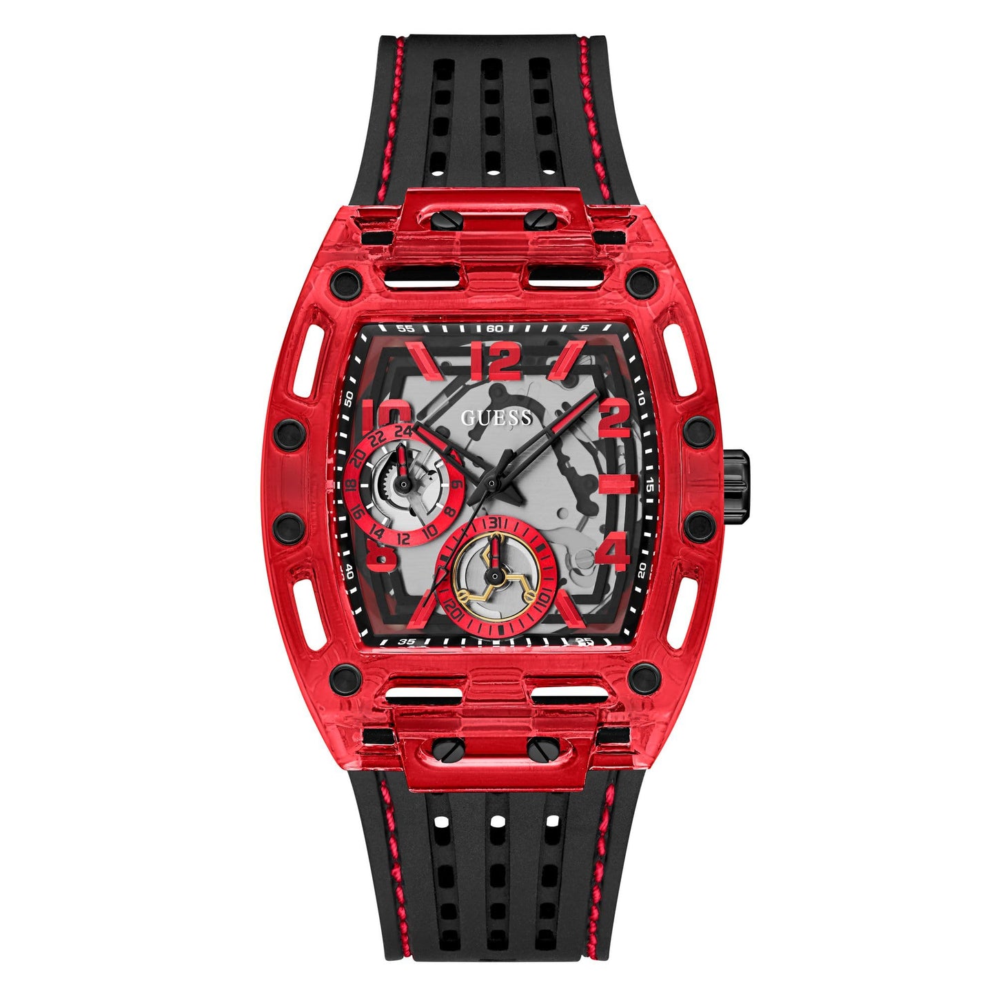 HOTGuess Men's GW0G Series| Analog Trend Watch| Polycarbonate Case| Silicone Bracelet | 50M Water Resistance
