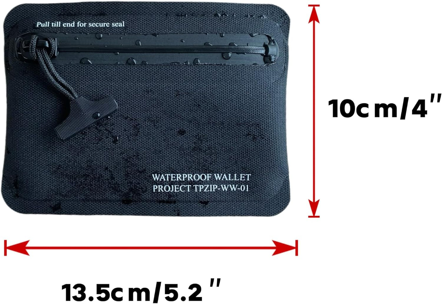 HOTHeavy Duty Airtight Wallet Submersible Waterproof & Fire-retardant Waterproof Protection (Up to 30M Depth) (Black)