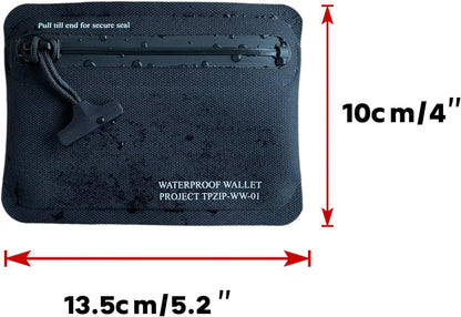 HOTHeavy Duty Airtight Wallet Submersible Waterproof & Fire-retardant Waterproof Protection (Up to 30M Depth) (Black)