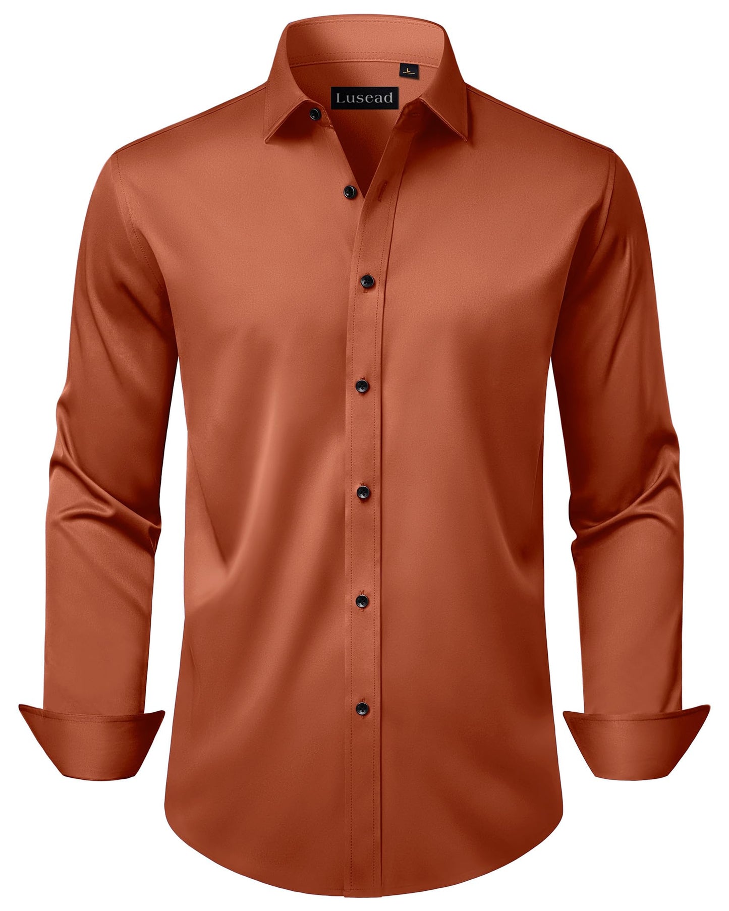 HOTMen's Dress Shirts Long Sleeve Stretch Wrinkle Free Wedding Formal Business Button Down Shirt
