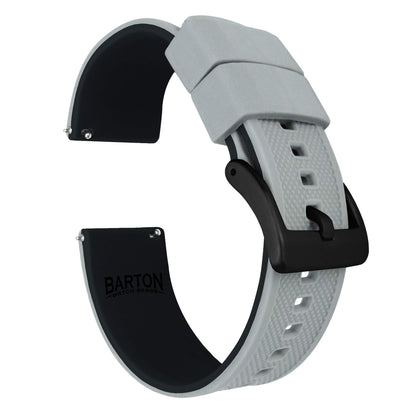 HOTBARTON Elite Silicone Watch Bands - Quick Release - Choose Strap Color & Buckle Color (Stainless Steel, Black PVD or Gunmetal Grey) - 18mm, 20mm, 22mm & 24mm Watch Straps