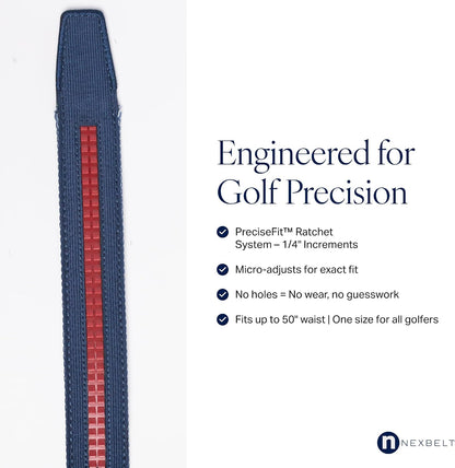 HOTNexbelt Men's Braided Ratchet Golf Belt – Adjustable, Stretch Fit – For Casual Wear & Golfing (Fits up to 50") - Liberty