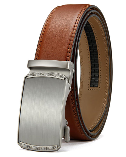 HOTCHAOREN Mens Belt Leather Ratchet Belt - Customizable Fit, Effortless Style (35mm)