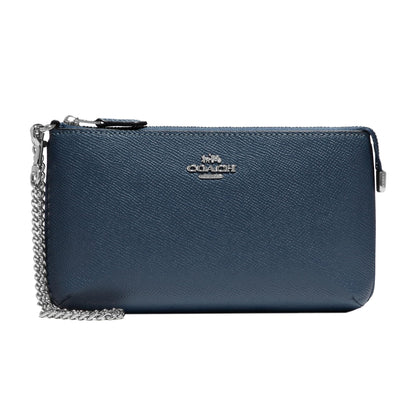 HOTCoach Women's Crossgrain Leather Wristlet W Chain