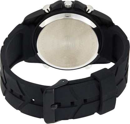 HOTU.S. Polo Assn. Men's Multifunction Watch Black Silicone Strap Analog Digital Display Alarm Chronograph Backlight 50mm Case Fits Wrists 5.5" to 8"