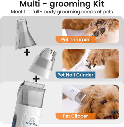 HOToneisall Dog Grooming Vacuum, Pet Grooming Vacuum with Clipper Nail Grinder, 1.5L Dust Cup Dog deshedding Brush with 7 Tools for Shedding Pet Hair, Home Cleaning(Blue)