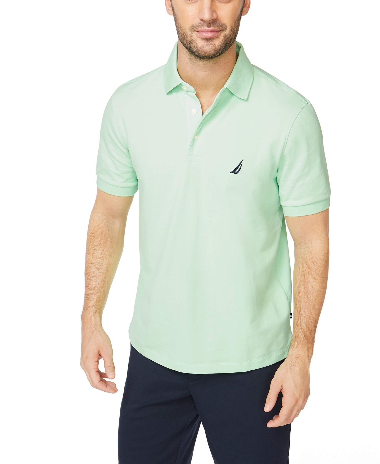 HOTNautica Men's Short Sleeve Solid Stretch Cotton Pique Polo Shirt