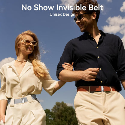 HOTNo Show Elastic Belts for Women with Invisible Flat Buckle Stretch Web Strap Belt for Jeans Pants Dresses