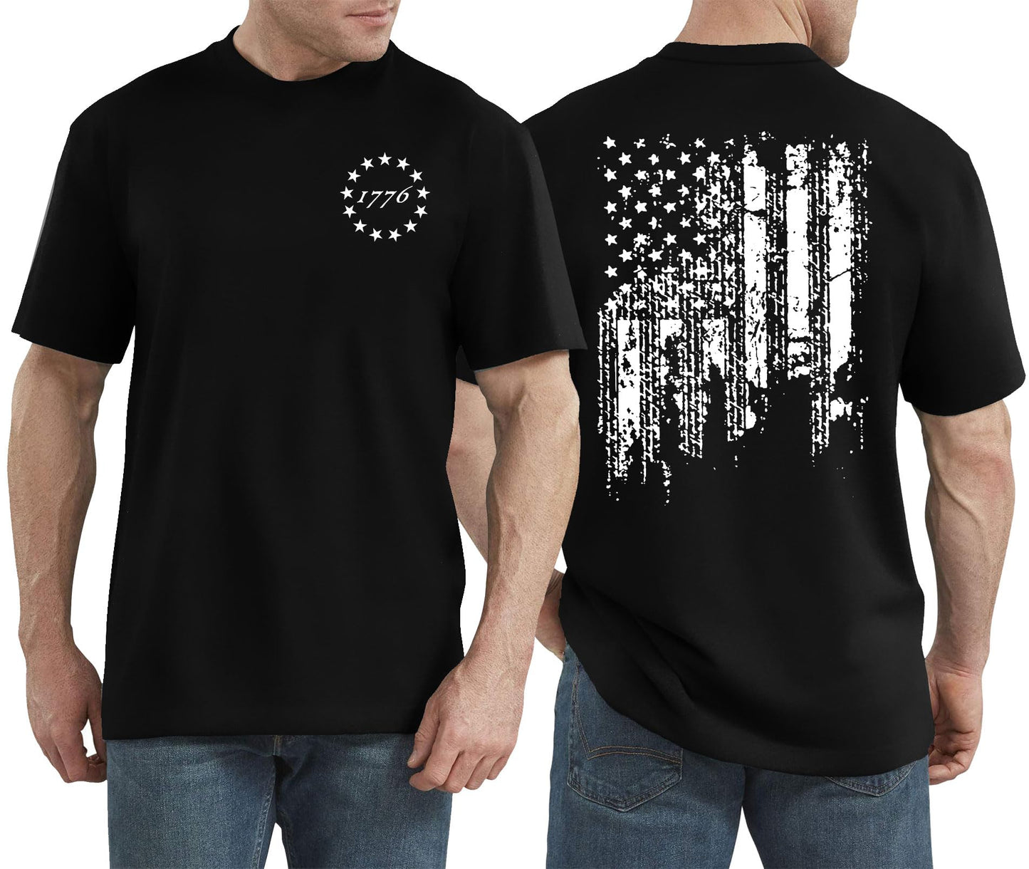 HOT250 Years American Flag Shirts for Men: 4th of July T Shirt 1776-2026 USA Patriotic Tee Tops