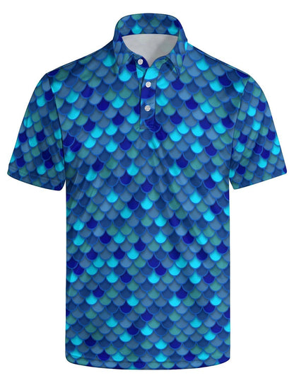HOTGolf Polo Shirts for Men Funny Print Quick Dry Short Sleeve Performance Golf Shirts Moisture Wicking Polo Shirts
