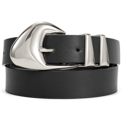 HOTXZQTIVE Women's Leather Belts for Jeans Dress Pants Black Brown Belts for Women Ladies Waist Belts with Gold Buckle
