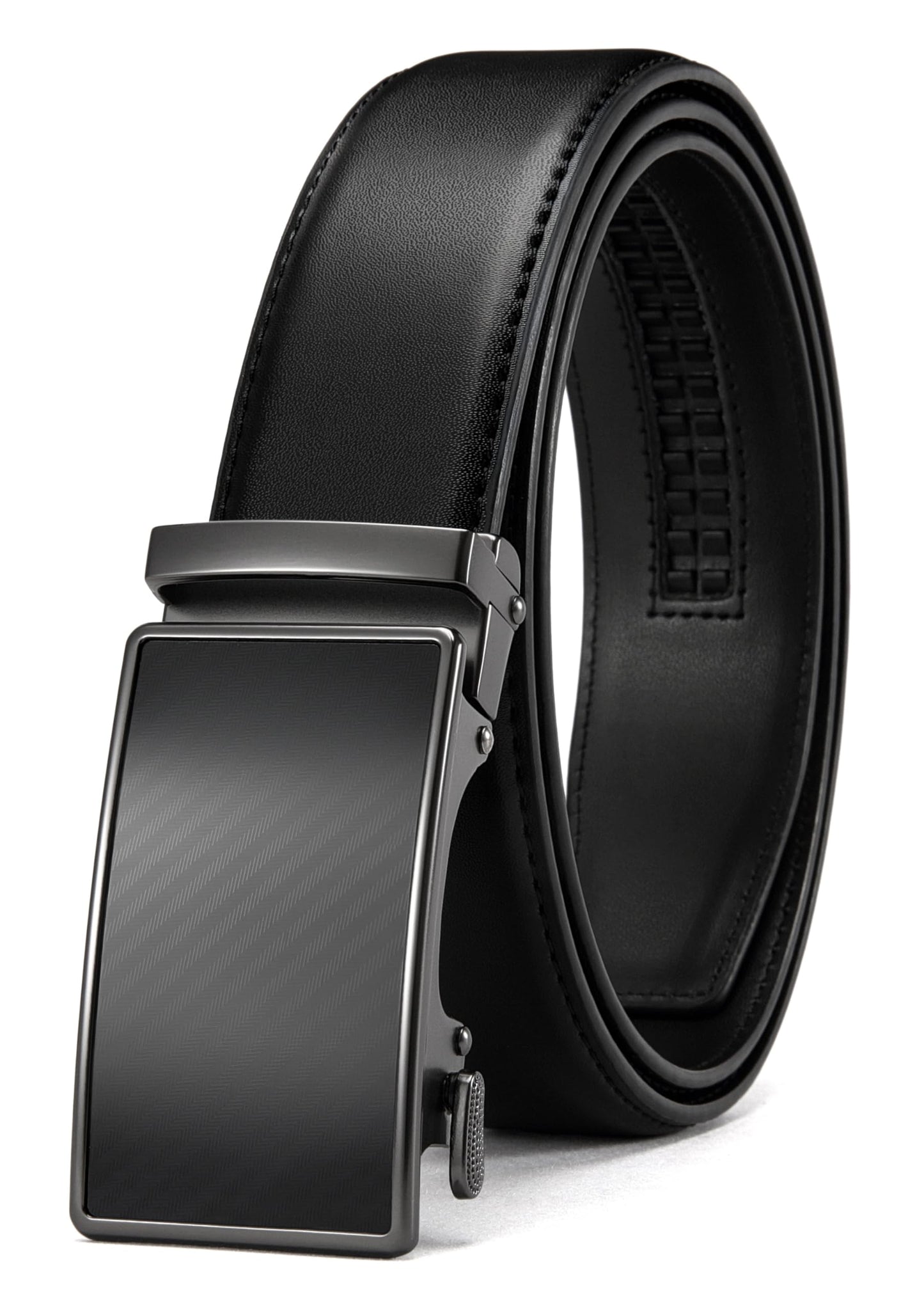 HOTCHAOREN Mens Belt - Mens Ratchet Belt Leather 1 3/8" for Dress Pant - Micro Adjustable Belt Fit Everywhere