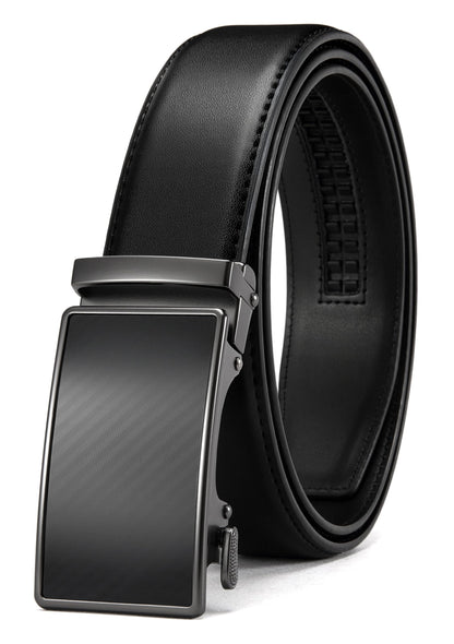 HOTCHAOREN Mens Belt - Mens Ratchet Belt Leather 1 3/8" for Dress Pant - Micro Adjustable Belt Fit Everywhere