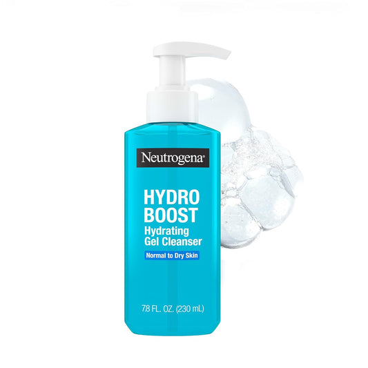 HOTNeutrogena Hydro Boost Hydrating Face Wash & Makeup Remover, Gentle Facial Cleanser Gel with Hyaluronic Acid, Locks Moisture for Soft Supple Skin, Hypoallergenic, Oil-Free, Soap-Free, 7.8 fl oz