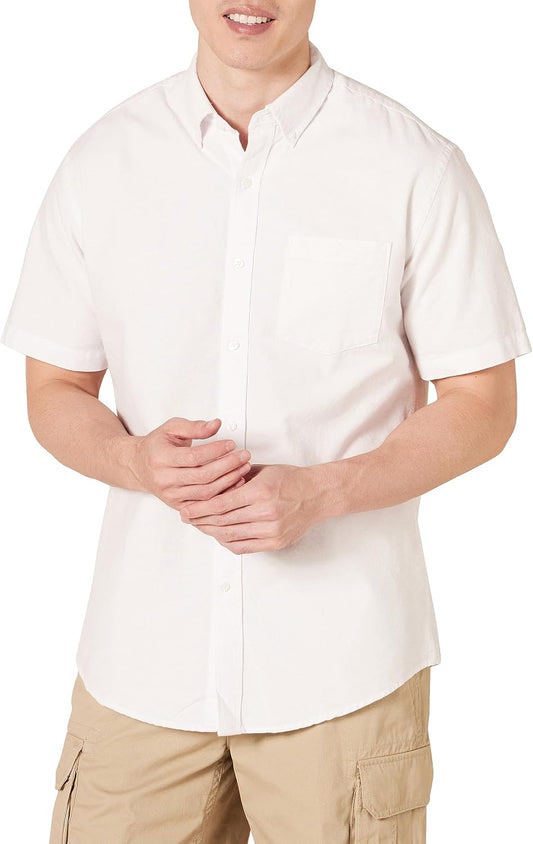 HOTAmazon Essentials Men's Short-Sleeve Oxford Shirt with Pocket