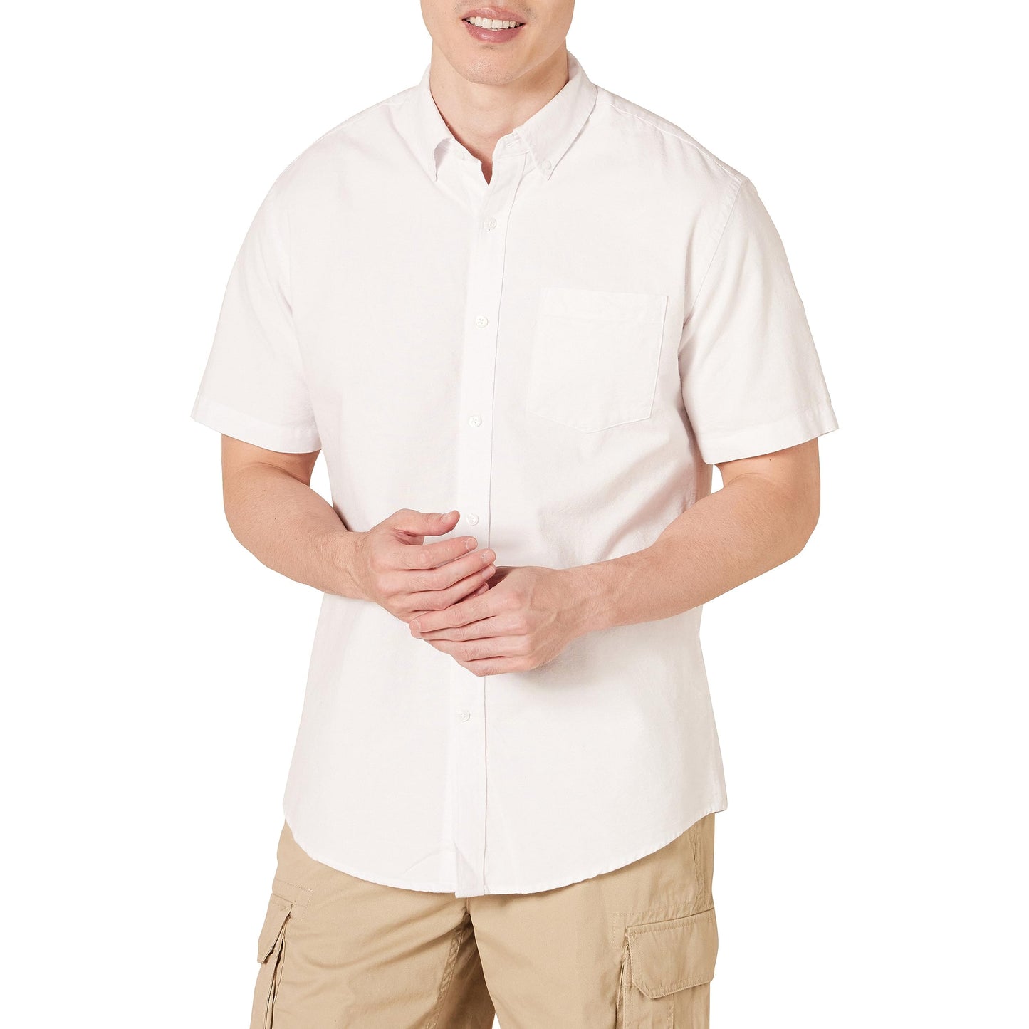 HOTAmazon Essentials Men's Short-Sleeve Oxford Shirt with Pocket