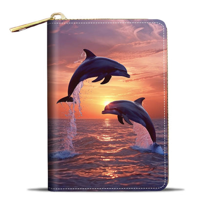 HOTCredit Card Holder Wallets for Women, Small RFID Wallet Slim Leather Card Organizer Case with Zipper, Retro Music Cassette