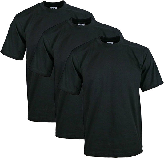 HOTPro Club Men's 3-Pack Heavyweight Cotton Short Sleeve Crew Neck T-Shirt