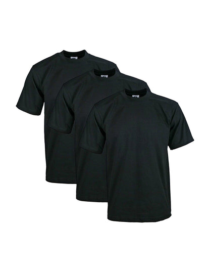 HOTPro Club Men's 3-Pack Heavyweight Cotton Short Sleeve Crew Neck T-Shirt