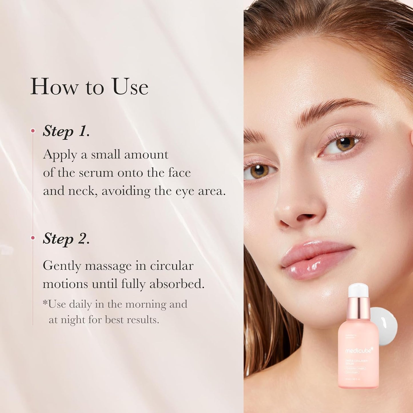 HOTMedicube Triple Collagen Serum 1.85 fl.oz - Nourish dull skin with Triple Collagen Complex - A lightweight serum with Niacinamide and Hyaluronic Acid - Korean Skincare
