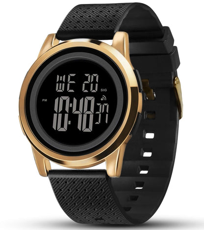 HOTYUINK Mens Watch Ultra-Thin Digital Sports Watch Waterproof Stainless Steel Fashion Wrist Watch for Men Women