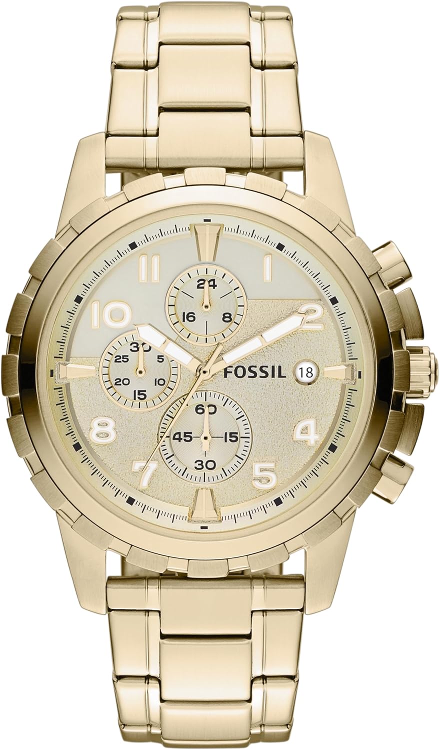 HOTFossil Men's Watch, Dean Quartz Stainless Steel Chronograph Watch for Men