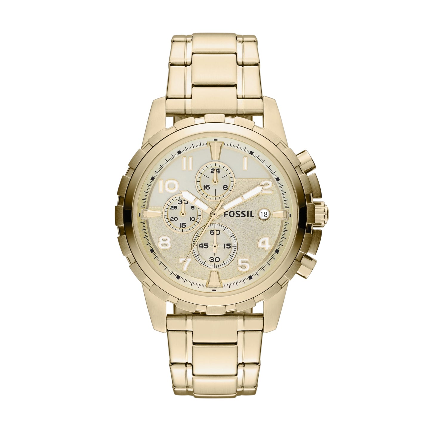 HOTFossil Men's Watch, Dean Quartz Stainless Steel Chronograph Watch for Men