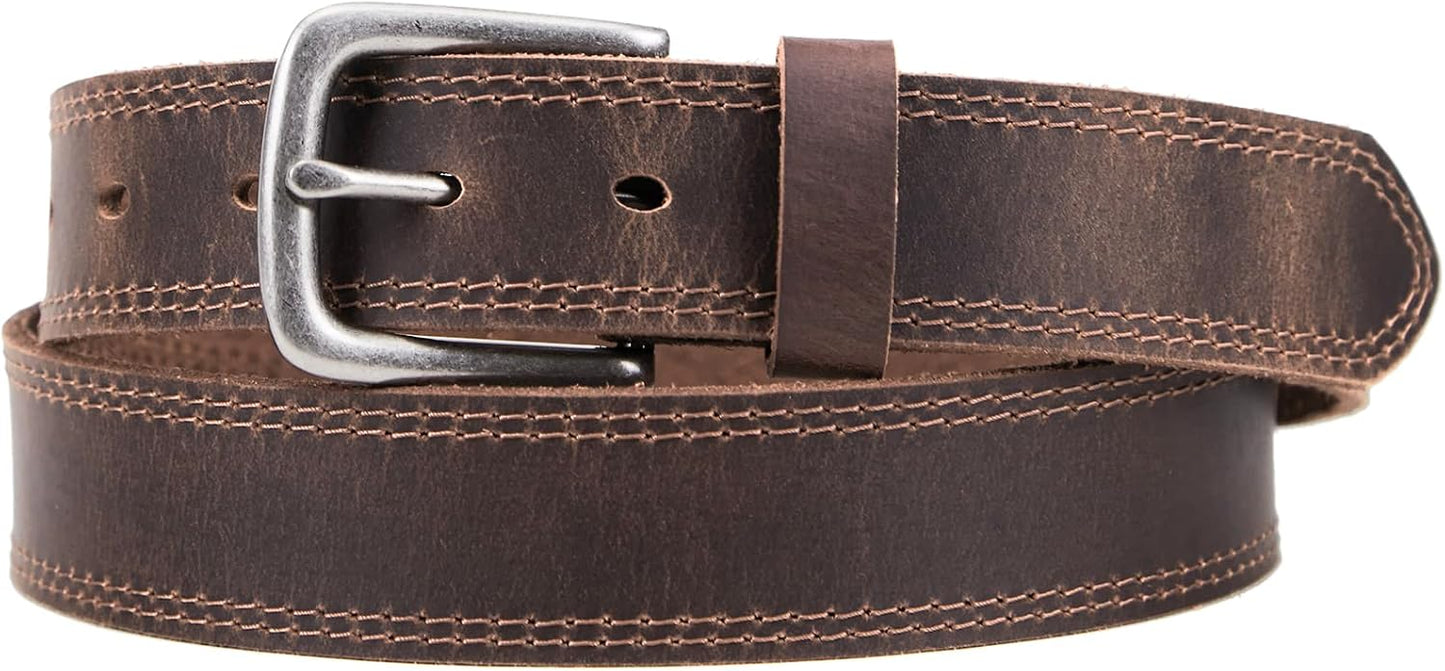 HOTVATAN Men's Full Grain Leather Casual Every Day Jeans Belts, Handmade Men Leather Belt with Gift Box