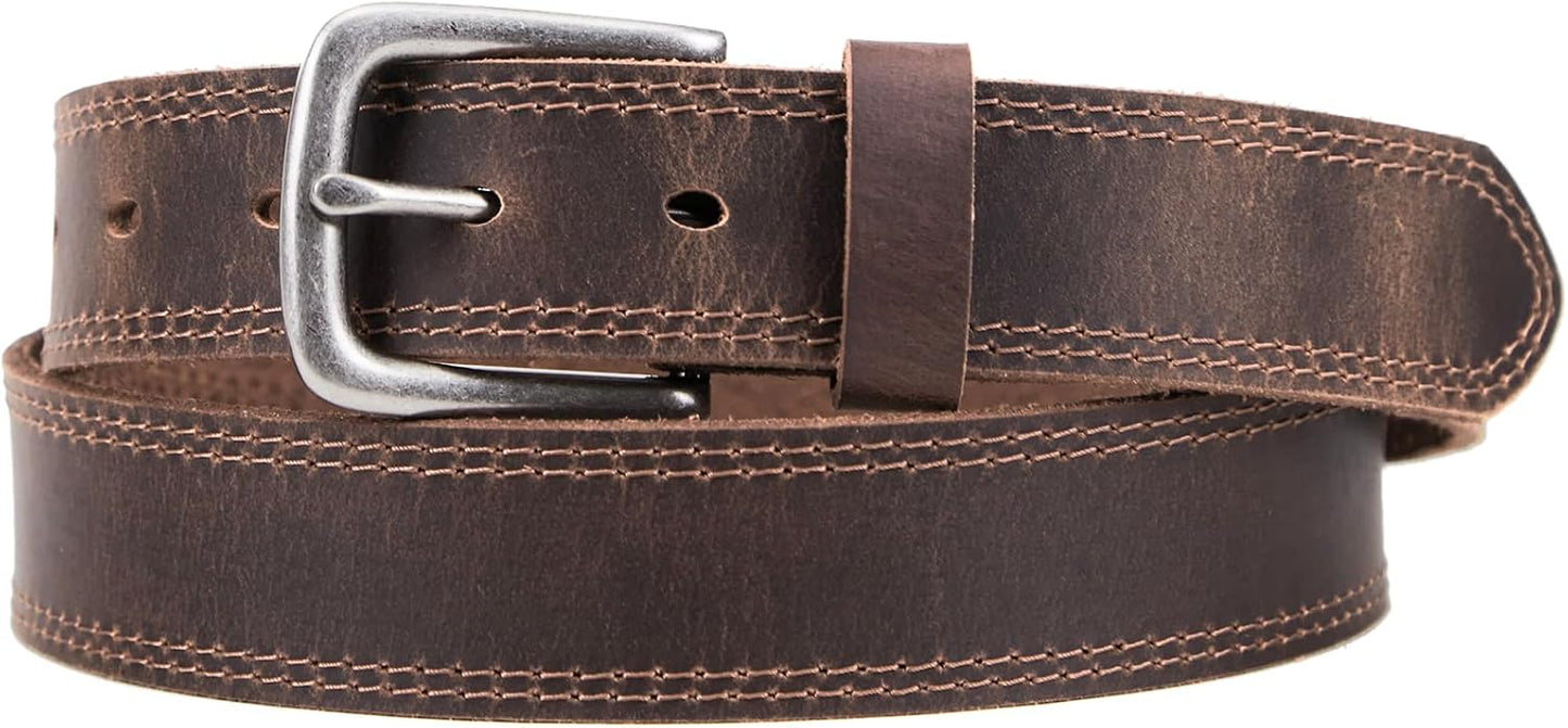 HOTVATAN Men's Full Grain Leather Casual Every Day Jeans Belts, Handmade Men Leather Belt with Gift Box