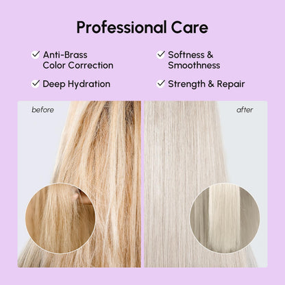 HOTMAREE Deep Conditioning Hair Mask for Damaged Hair Treatment – Keratin Hair Care for Hydrating Growth Repair Moisturizing – Dry Curly Color Refreshing – 10 Fl Oz, Purple