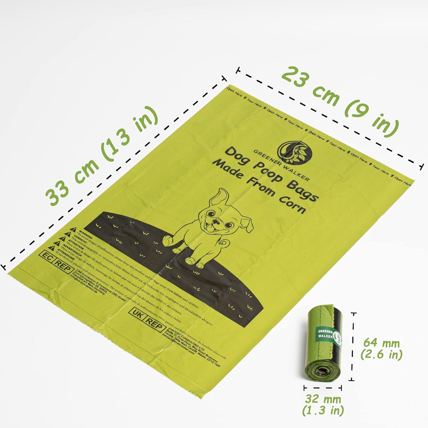 HOTGreener Walker Poop Bags for Dog Waste-540 Bags,Extra Thick Strong 100% Leak Proof Dog Waste Bags (Green)