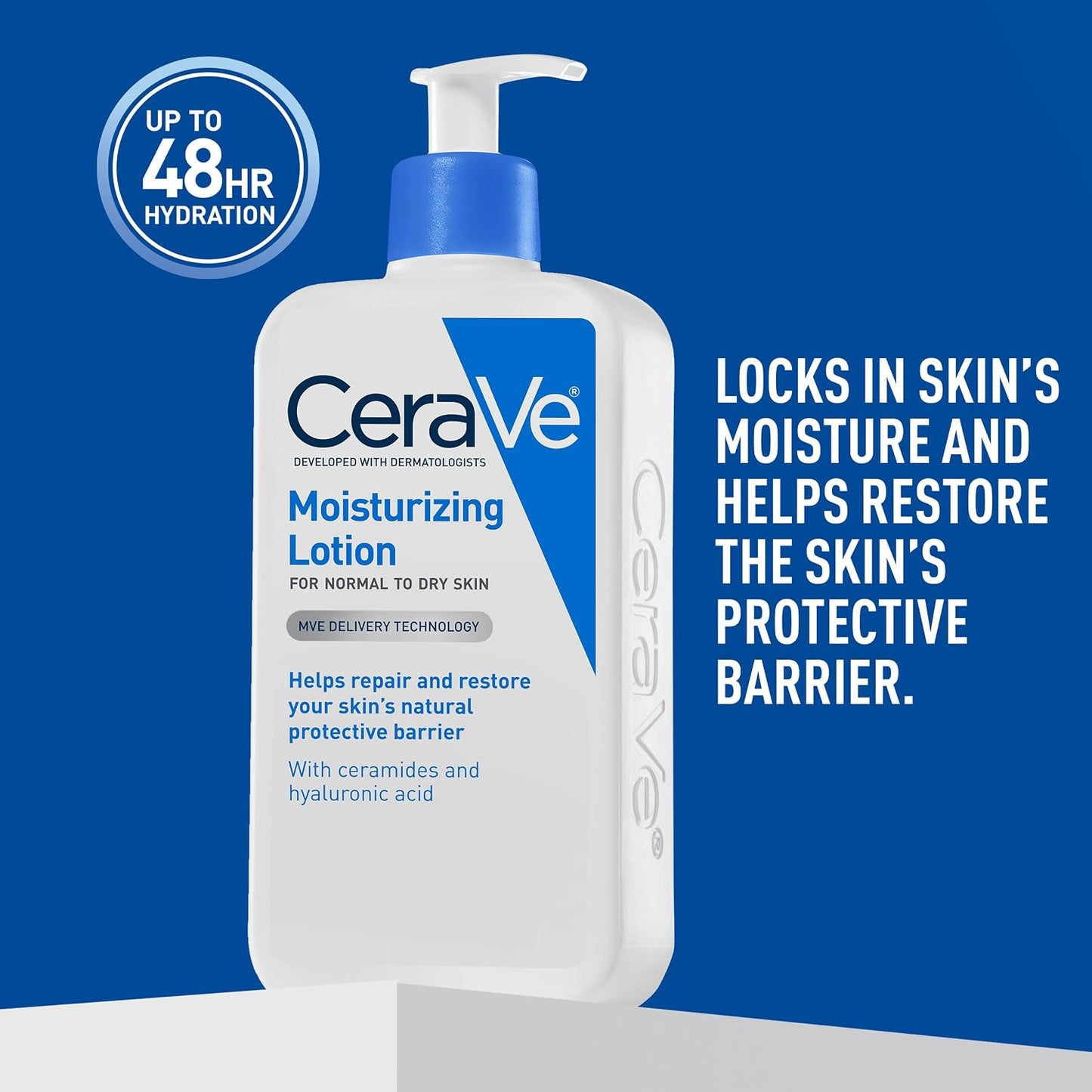 HOTCeraVe Daily Moisturizing Lotion for Dry Skin, Body Lotion & Face Moisturizer with Hyaluronic Acid and Ceramides, Daily Moisturizer, Fragrance Free, Oil-Free, 12 Ounce