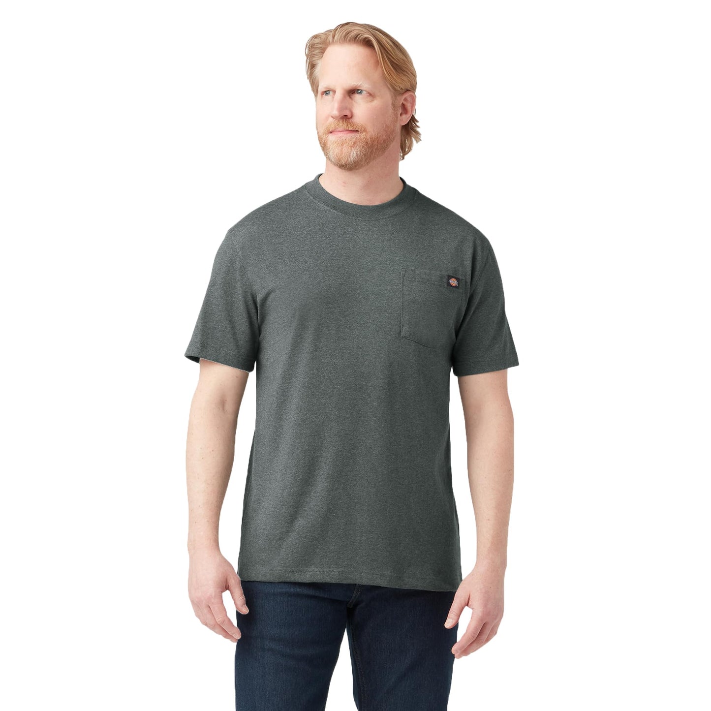 HOTDickies Men's Heavyweight Heathered Short Sleeve Pocket T-Shirt