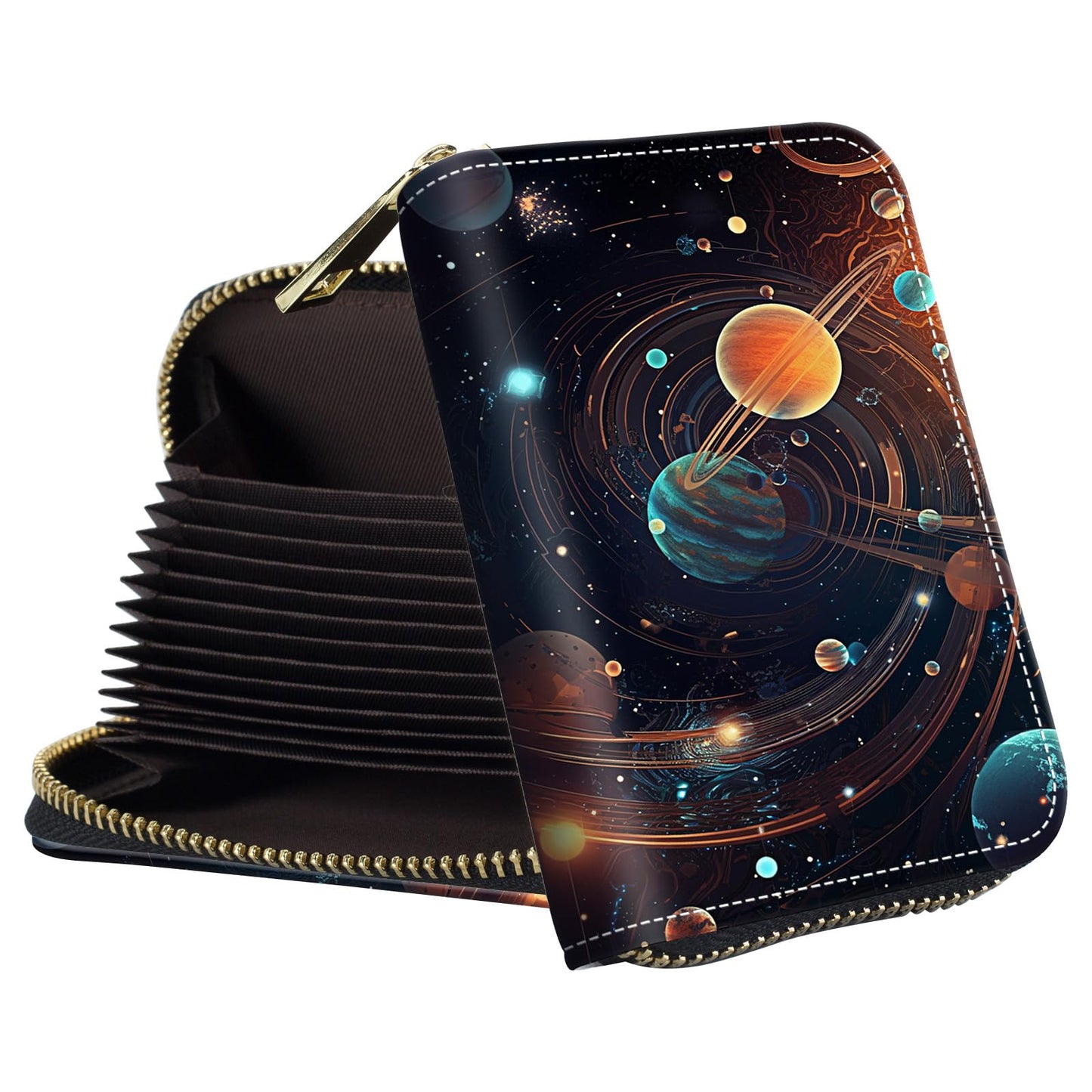HOTSmall Wallet for Women Credit Card Holder,RFID Leather Business Card Case Wallet with Zipper Design for Women Men Gifts-Butterflies and Elephants