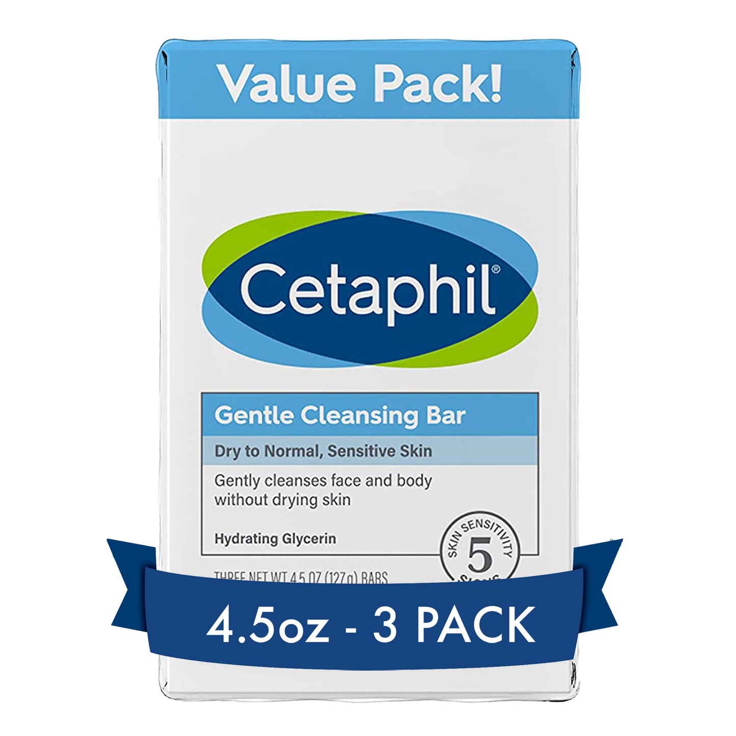 HOTCetaphil Gentle Cleansing Bar Soap, Sensitive & Dry Skin, 4.5oz, 6ct | Fragrance-Free, Dermatologist Recommended, Non-Comedogenic, Nourishes Dry Sensitive Skin, Face And Body, Bulk 6-Pack Value
