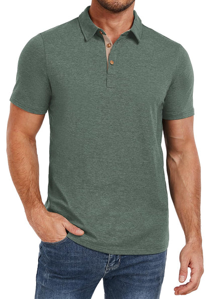 HOTPEGENO Mens Polo Shirts Short Sleeve Casual Cotton Golf Shirts Performance Polo Shirts for Men