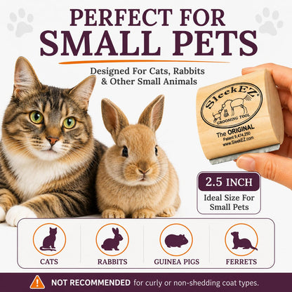 HOTSleekEZ Cat Brush for Shedding - Deshedding Brush for Cats - Patented Grooming Tool for Removing Loose Fur, Undercoat & Hair - Made in USA - Works on Short, Medium & Long Coats