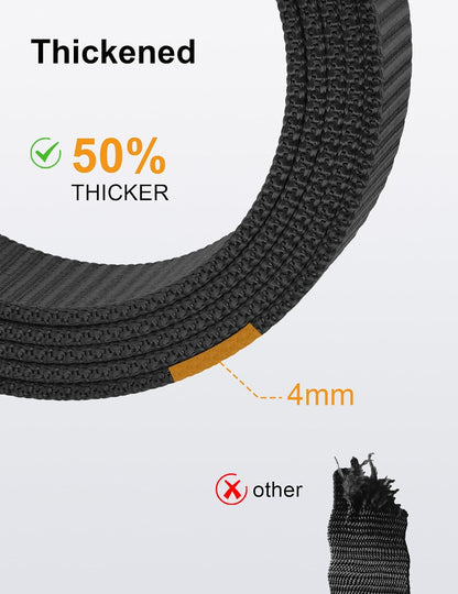 HOTJUKMO Men's 1.5" Nylon Ratchet Casual Belt for Jeans | Web Click Belt with Slide Buckle, No Holes Adjustable Trim to Fit , Gift Box