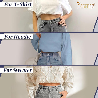 HOTJASGOOD Crop Top Tuck Waist Band Adjustable Band Tucking Sweaters Shirts Elastic Stretch Belts for Women Change Style of Tops