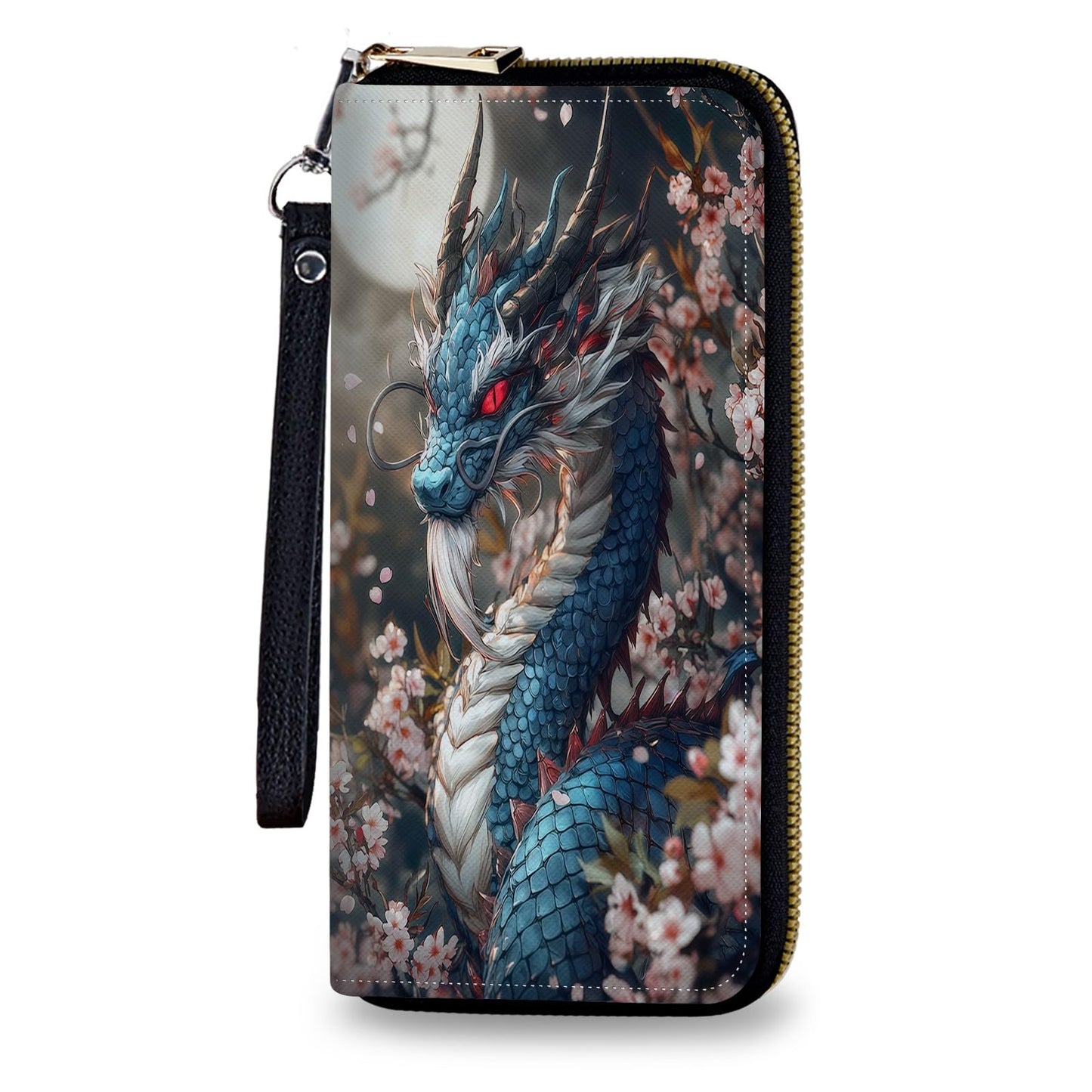 HOTWomen's Wallet Leather Credit Card Holder with RFID Blocking Cool Rooster Clutch Travel Purse Large Capacity with Zip and Wristlet