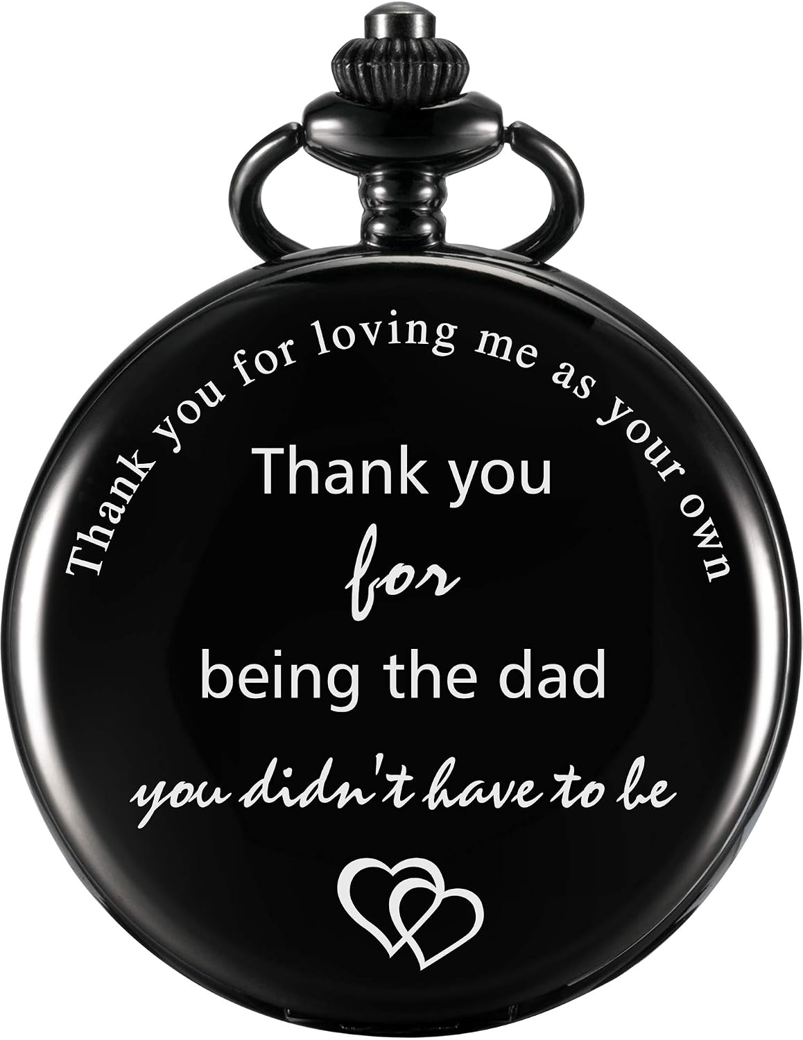 HOTTatuo Dad Presents Pocket Watch for Father in Law, Stepdad Thank You for Loving Me as Your Own Quartz Pocket Watch for Father