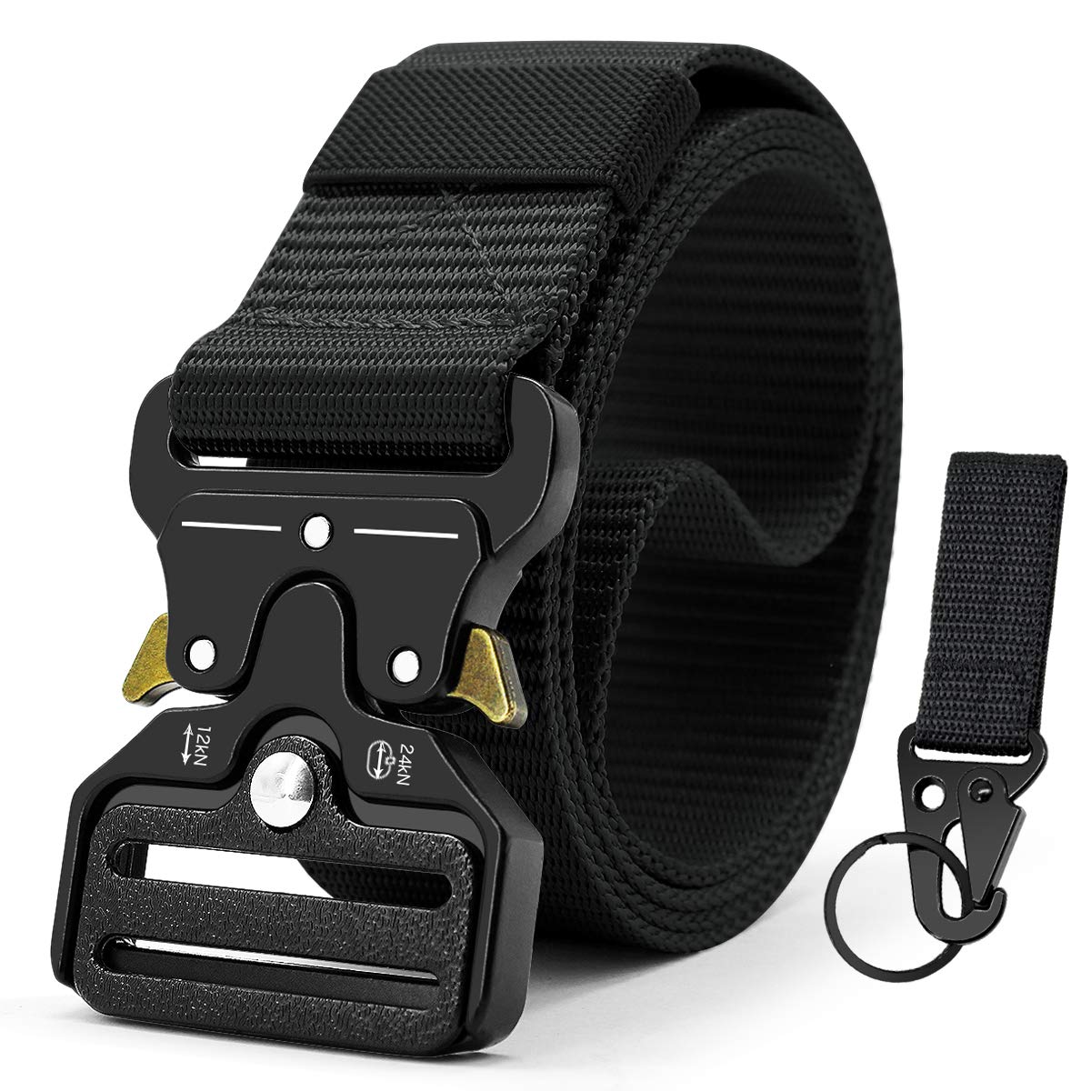 HOTDOOPAI Tactical Belt for Men, Military Nylon Web with Heavy Duty Quick Release Metal Buckle, 1.5'' Wide - Ideal for Work,