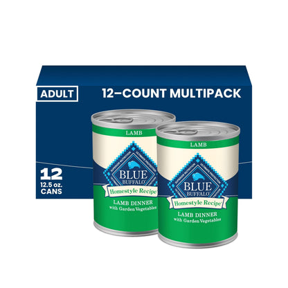 HOTBlue Buffalo Homestyle Recipe Wet Dog Food Paté Variety Pack, Chicken Dinner & Beef Dinner with Garden Vegetables, Made with Natural Ingredients, 12.5-oz. Can (6 Count, 3 of Each)