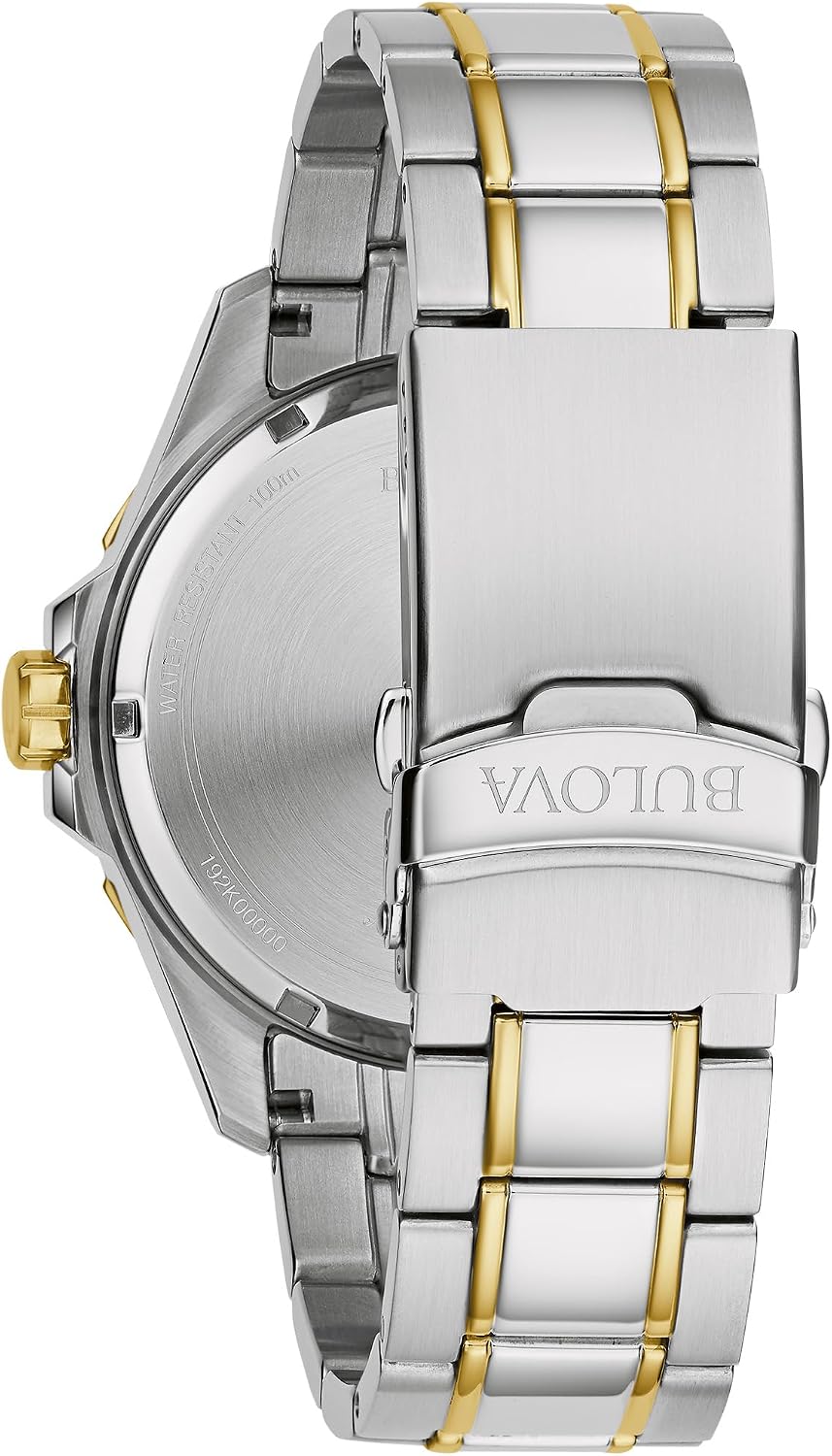 HOTBulova Men's Marine Star 'Series B' 3-Hand Date Quartz Watch, Luminous Markers, Rotating Dial, 100M Water Resistant, 43mm