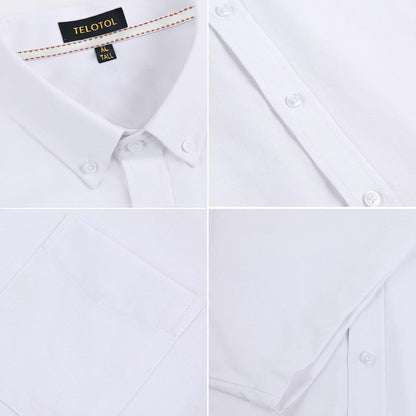 HOTMen's Oxford Dress Shirt Short Sleeve Button Down Shirts Business Casual with Chest Pocket for Gifts
