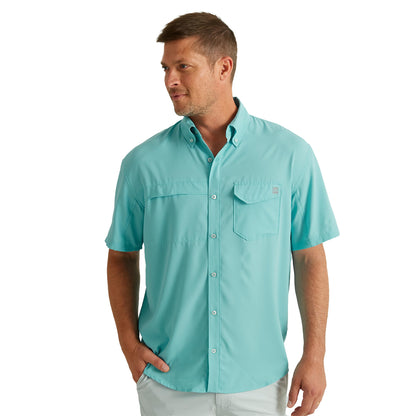 HOTHUK Men's Tide Point Kc Scott Original Artwork Short Sleeve Shirt, Fishing Button Down