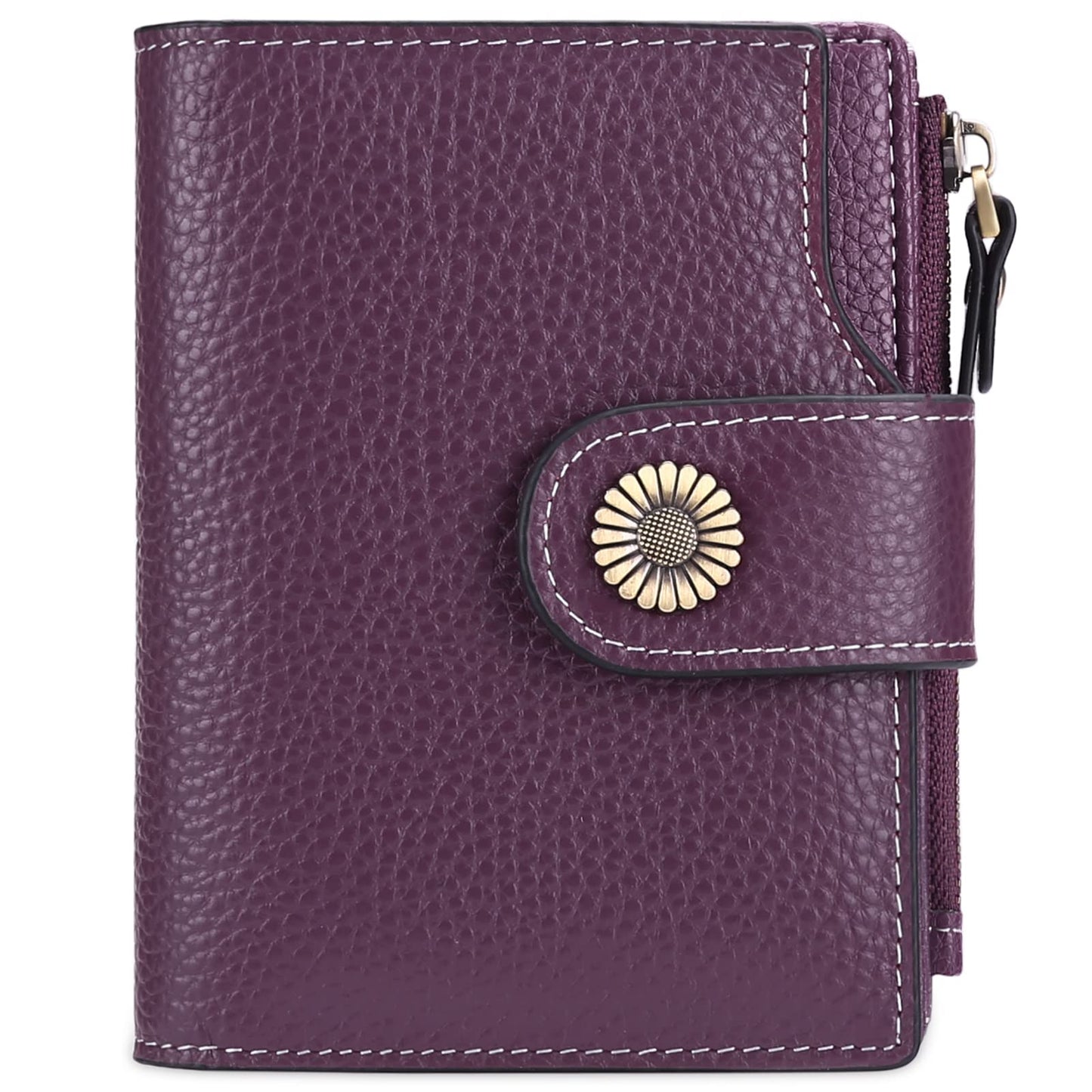 HOTFalan Mule Women's Lightweight Genuine Leather Wallet, Includes Card Holders, RFID-Blocking, Lightweight, Photo & ID Holder, Green