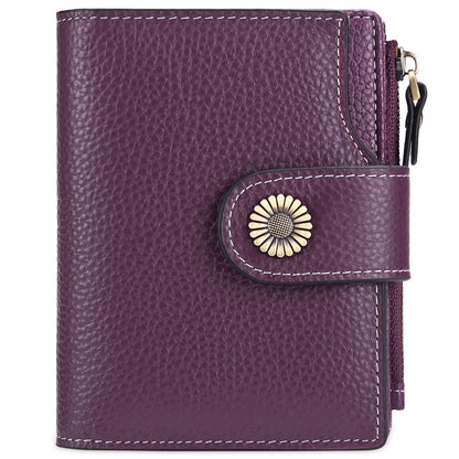 HOTFalan Mule Women's Lightweight Genuine Leather Wallet, Includes Card Holders, RFID-Blocking, Lightweight, Photo & ID Holder, Green